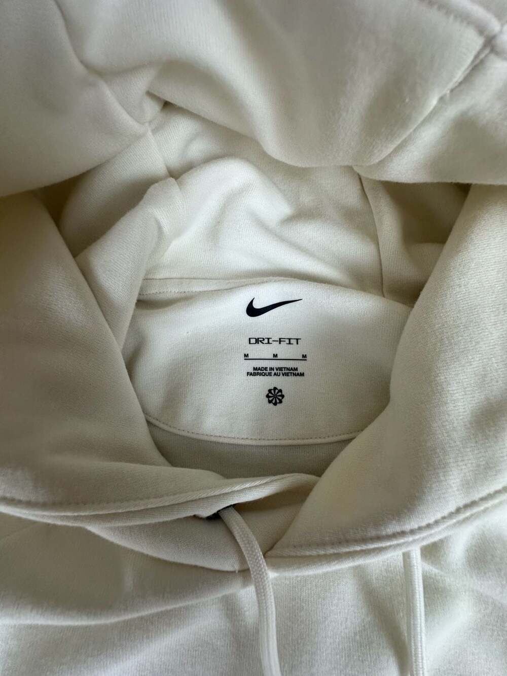 Nike Dri-Fit Mini Swoosh Cream Pullover Hoodie Men's Size Medium - Picture 6 of 13
